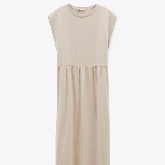 Zara Blogger Fav Sleeveless Midi Dress Tan - S - Picture 1 of 4